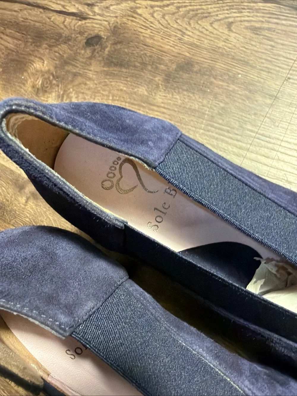 Sole Bliss Mercy Navy Suede Comfort Heels Wide Fit Bunion Friendly 39.5 US 9 New